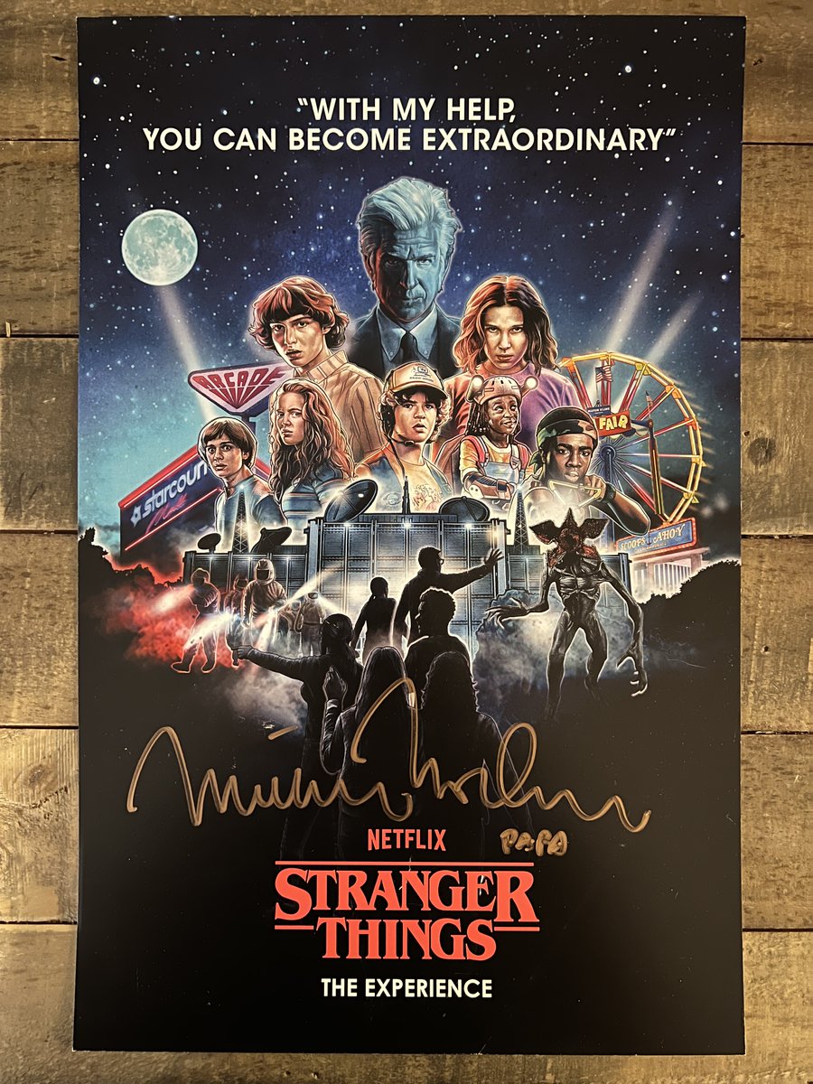 RT by 5/15 for a chance to win this signed poster OR 2 VIP tickets to the new #StrangerThings: The Experience in Seattle (Travel not included. To enter, please reply that you live near Seattle). I'll pick 1 winner for each prize. Good luck! #ModineMonday strangerthings-experience.com/seattle/