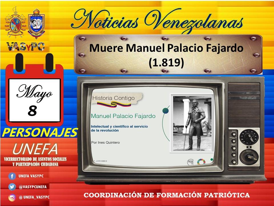 Unefa_Barinas's tweet photo. #NOTIVEN Informa:
✅️En 1799 muere José María España.
✅️En 1830 Simón Bolívar abandona Bogotá y se despide para siempre de Manuelita Sáenz.
✅️En 1887 nace el pintor venezolano Tito Salas.
✅️En 1819 muere Manuel Palacio Fajardo.
#NúcleoBarinas #UNEFASomosTodos #VASyPC https://t.co/4LgGAjOaR3