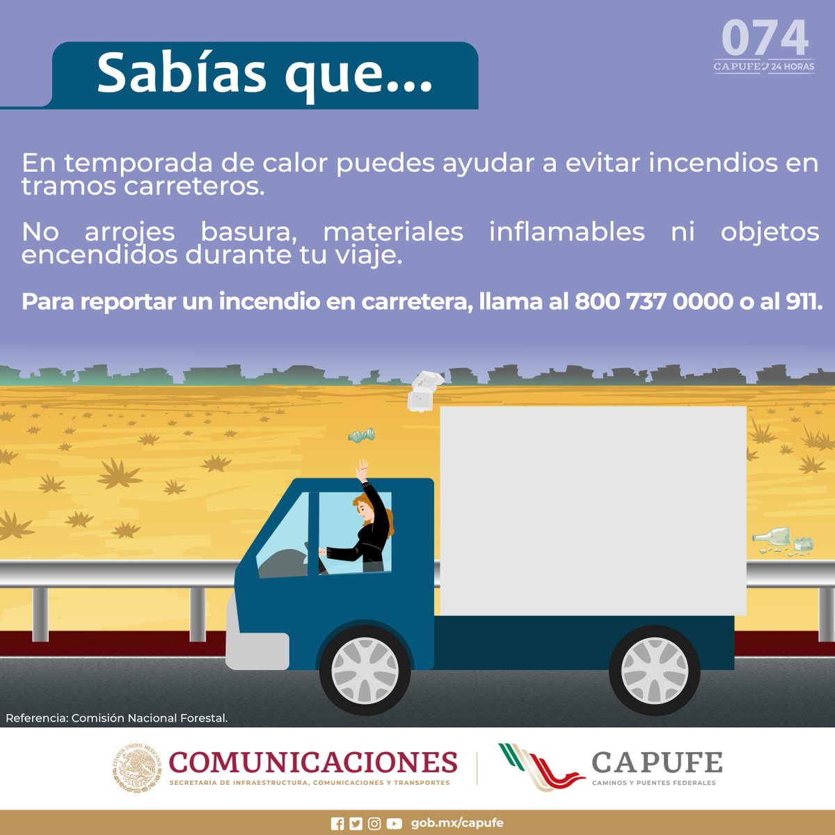 CAPUFE's tweet photo. Tus acciones pueden contribuir a evitar incendios forestales. https://t.co/M5PtnAS0Yq