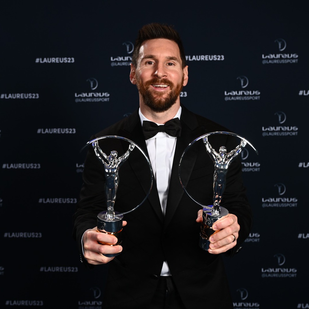 History maker! Lionel Messi is the first ever athlete to win the Laureus World Sportsman of the Year and Laureus World Team of the Year Awards in the same year. #Laureus23