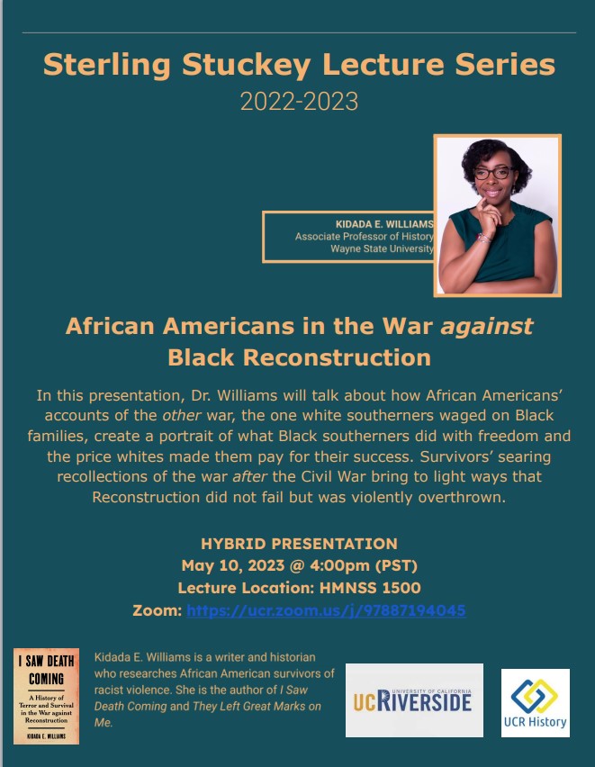 I have been reading <a href="/KidadaEWilliams/">Back and Forth.</a> new book and whew. This book is so beautifully written and the stories are incredible!

Reminder: Join us this Wednesday, May 10 in person or online for a lecture by Dr. <a href="/KidadaEWilliams/">Back and Forth.</a>. @ 4pm PST at UCR or online: 

ucr.zoom.us/j/97887194045