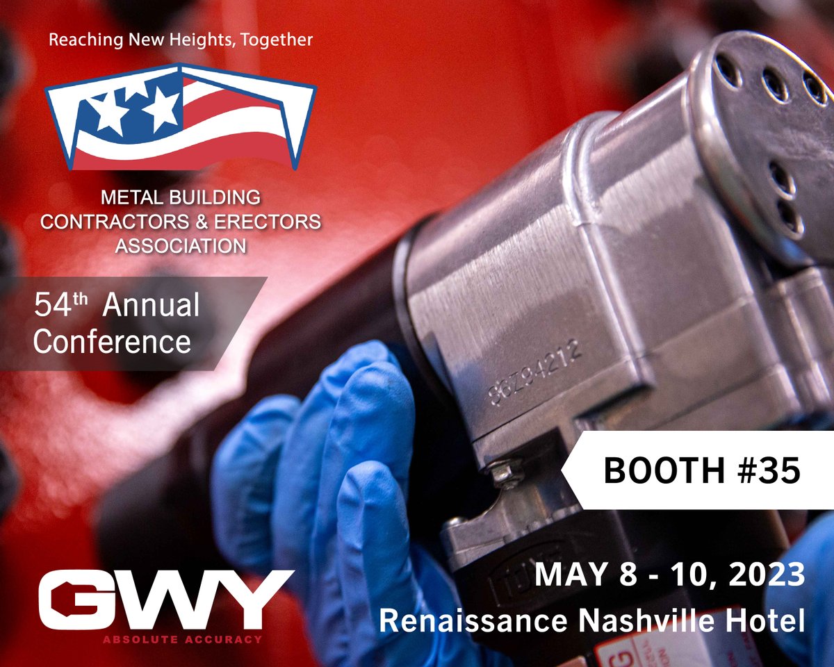 GwyLlc's tweet image. The 54th Annual MBCEA's Conference kicks off today in Nashville, TN!
Visit booth #35 for the latest in bolt installation tools and meet our team of experts during the trade show.
For more information about the agenda, visit mbcea.org/54th-annual-co….
#gwy #mbcea #mbcea23