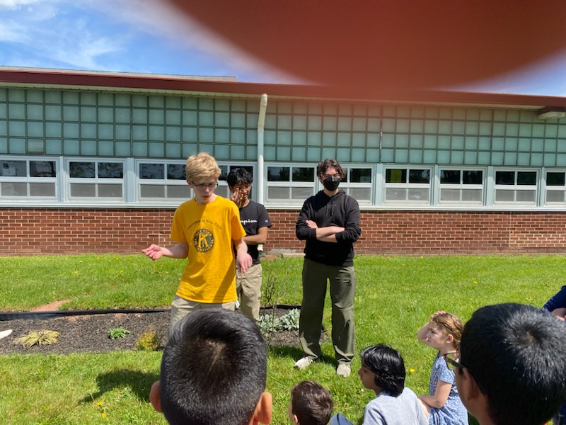 Appreciating our Pway high school volunteers helping acclimate 2nd grade students to the new rain garden. Thank you to Connor Dunham for spearheading this project