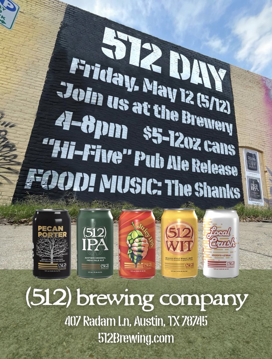 512DAY is fast approaching! Come celebrate all things Austin this Friday 5/12 4PM. Come relax and enjoy beer and Austin’s own, THE SHANKS!
