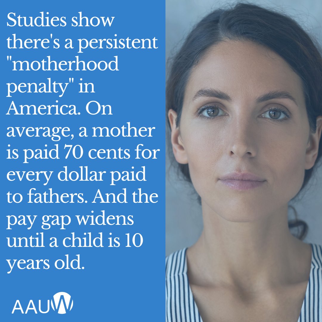 As we approach Mother's Day this weekend, be aware of the 'Motherhood Penalty' -- a phenomenon by which women’s pay decreases once they become mothers bit.ly/3M5DIuT @AAUW #MotherhoodPenalty #GenderWageGap