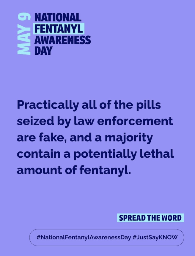 Did you know that fake pills have been found in all fifty states? Assume any prescription pill you see online is fake, including Oxy, Percocet, Adderall, and Xanax.

#NationalFentanylAwarenessDay
#JustSayKNOW