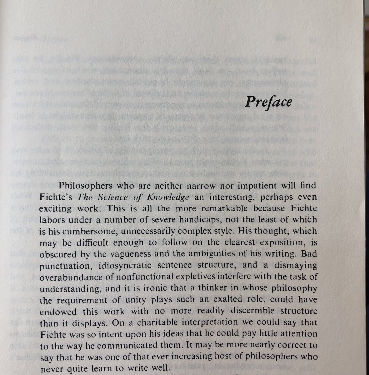 The translators of the Cambridge edition of Fichte’s Wissenschaftslehre really put it all out there