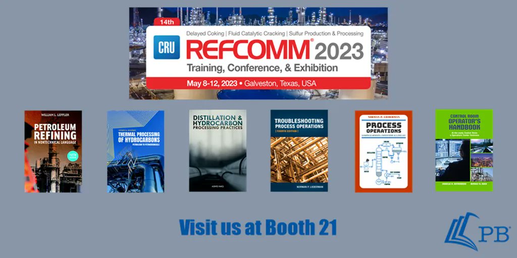 pennwellbooks's tweet photo. RefComm Galveston Week is here!
Visit the PennWell Books Bookstore at booth 21 for all of your refining & processing needs.
#refcomm #safety #training #oil #energy #oilandgas #energybooks
https://t.co/P2ldc68ymy https://t.co/vsWoIVsmci