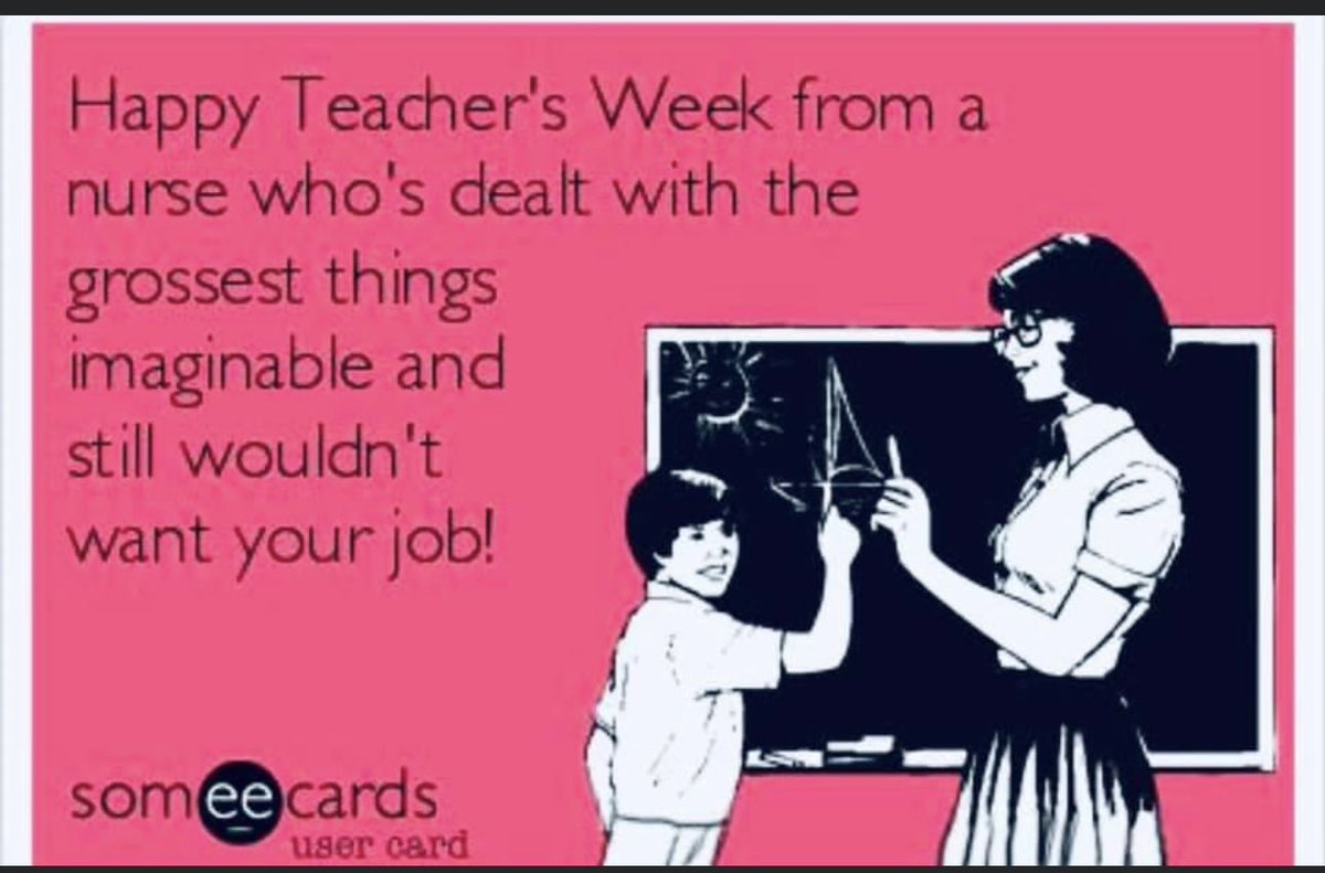 Thank you for all the amazing teachers out there ! I would still pick nursing any day over the hard and amazing work you all do, especially  my favorite teacher <a href="/SukaloTracy/">Tracy Sukalo</a>