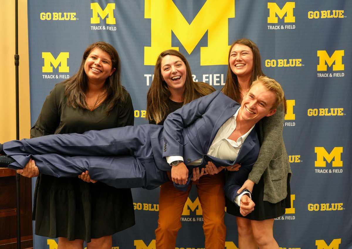 UMichTrack's tweet photo. We had a great time last night honoring the Michigan track and field class of 2023!!

For today,
Goodbye
For tomorrow,
Good Luck,
and forever,
Go Blue! https://t.co/tXpz5qXhDW