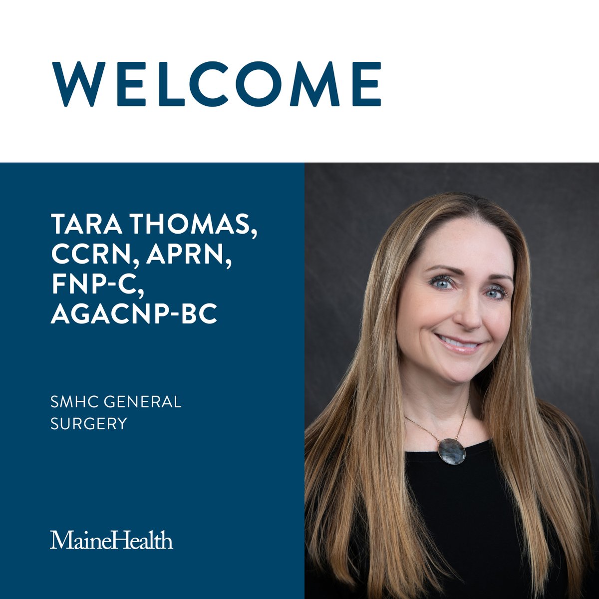 SMHCHealth's tweet image. Please help us welcome Tara Thomas, CCRN, APRN, FNP-C, AGACNP-BC to the General Surgery team.