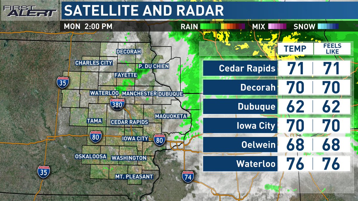 KCRGTV9 First Alert Weather on Twitter "Your current conditions and radar this hour."