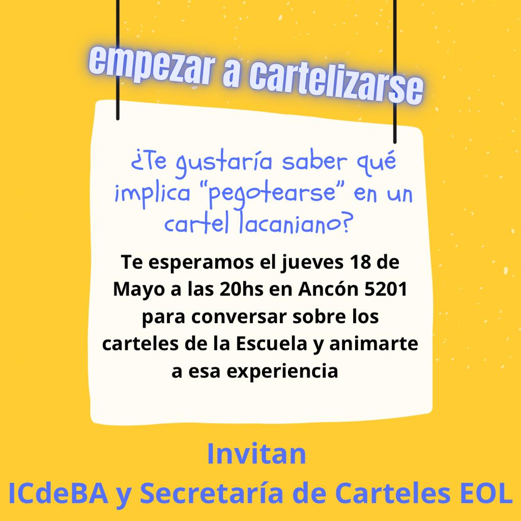 eolcarteles's tweet photo. Si sos participante del ICdeBA y te interesa cartelizarte, ¡no te pierdas este encuentro!

#icdeba #carteles https://t.co/o1AKcn2iyS