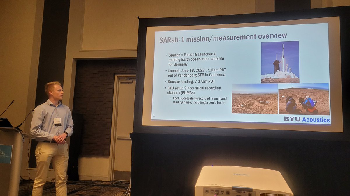 <a href="/TaggartDurrant/">Taggart</a> is presenting on a Falcon 9 launch and landing measurement at <a href="/SLDelta30/">Vandenberg Space Force Base</a>. Great launch and sonic boom audio! #ASA184