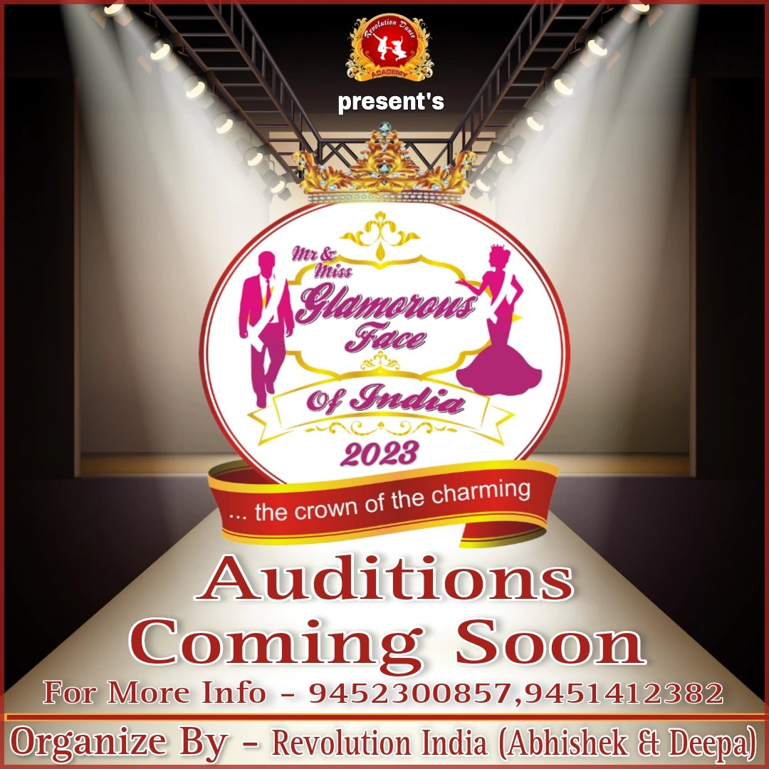 This is a modeling competition, it's Auditions Will Be in The Middle Of May👍🏻@revolutionindia1414 @deepayadav823 @abhishek_up93 #mrmissglamorousfaceofindia #rdajhansi #glamorousfaceofindia #revolutionindia #revolutiondanceacademyindia #jhansi #revolutionindiaevents #tweeter