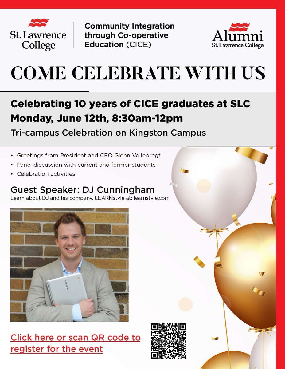 CICE_SLC's tweet image. We are excited to celebrate 10 years of CICE graduates at St. Lawrence College on June 12th from 8:30 a.m. until 12 p.m. We hope you can join us! 

You can register here: stlawrencecollege.ca/programs/cice-… 

@whatsinsideSLC #ProudToBeSLC