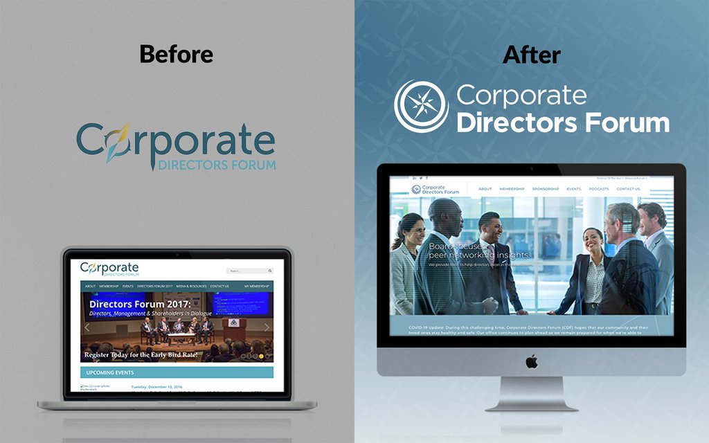 Did you know that 60% of consumers avoid companies with logos that have weird or unappealing designs? Even if their reviews are stellar!

If you're looking to refresh your brand, we can help. Check out our brand refresh for Corporate Directors Forum.
directorsforum.com
