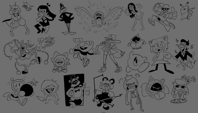 Doodles I made in stream, a bunch of requests and some cuz I wanted