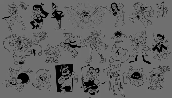 Doodles I made in stream, a bunch of requests and some cuz I wanted