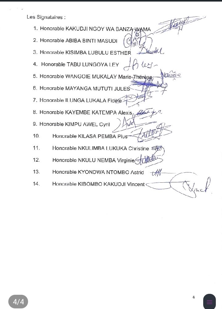 Motion de défiance contre Madame le Gouverneur de la Province du TANGANYIKA