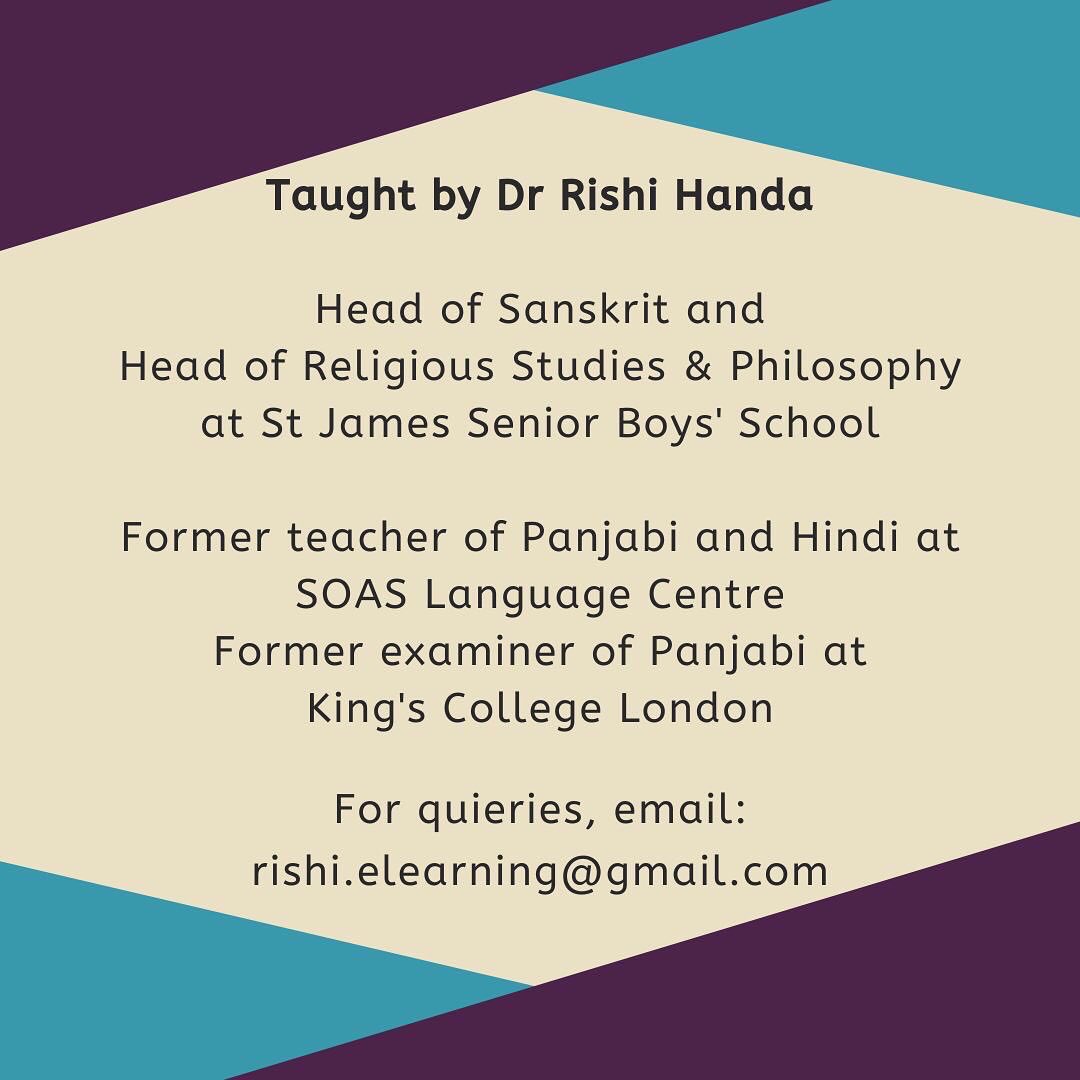 A brand new course to learn Sanskrit to IGCSE starting next Monday. Sign-up link below. 

The exam in April 2024 isn’t mandatory but a great target if you wished.

Details and testimonials in the images.

sanskritonzoom.eventbrite.co.uk