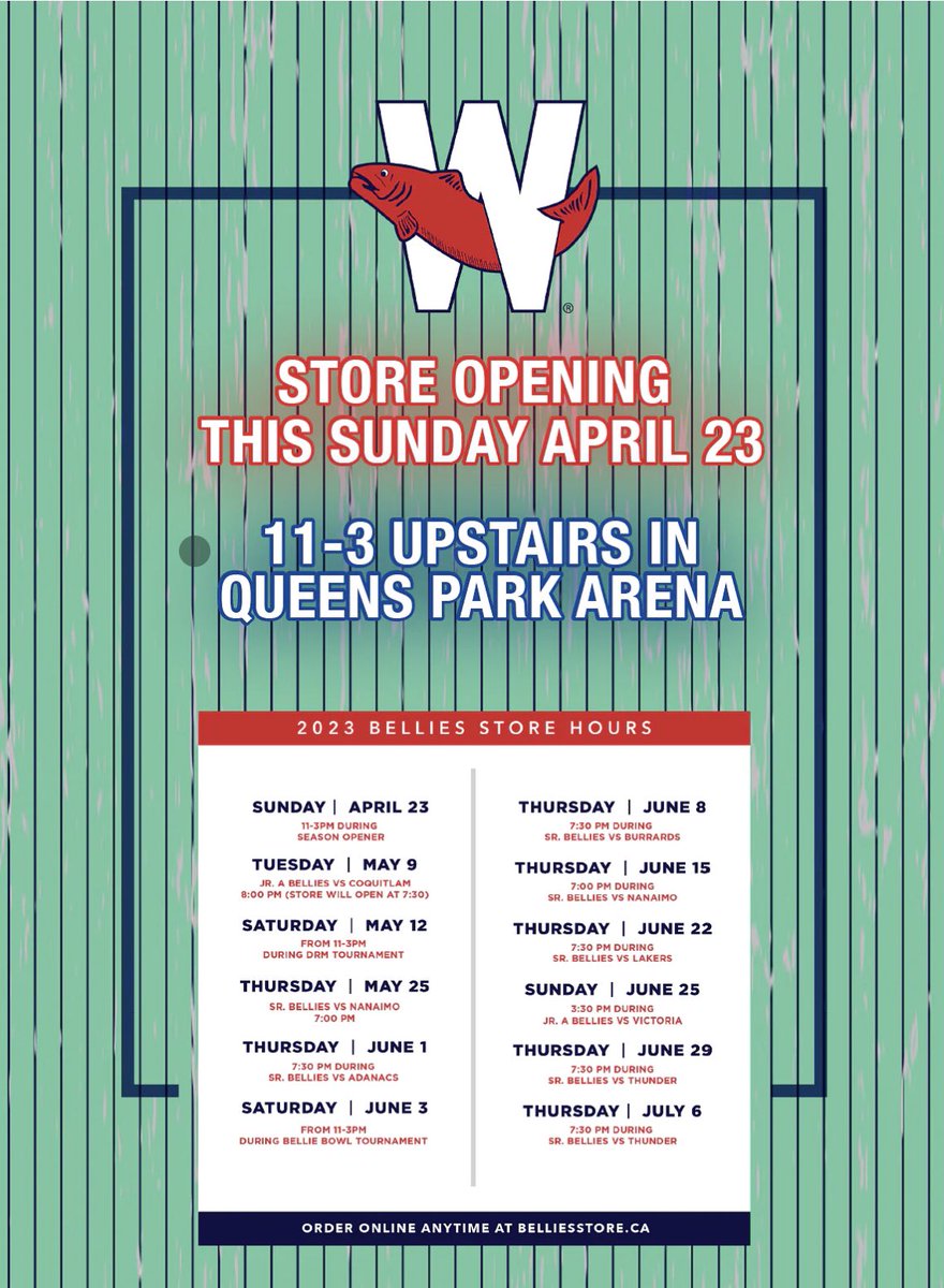 Salmonbellies's tweet image. Just a friendly reminder that the Bellies Store has been open since April 23rd and that it is always open online!

belliestore.ca

#Wearyourcoloursproudly
#PaintItRed
#ExperiencetheTradition