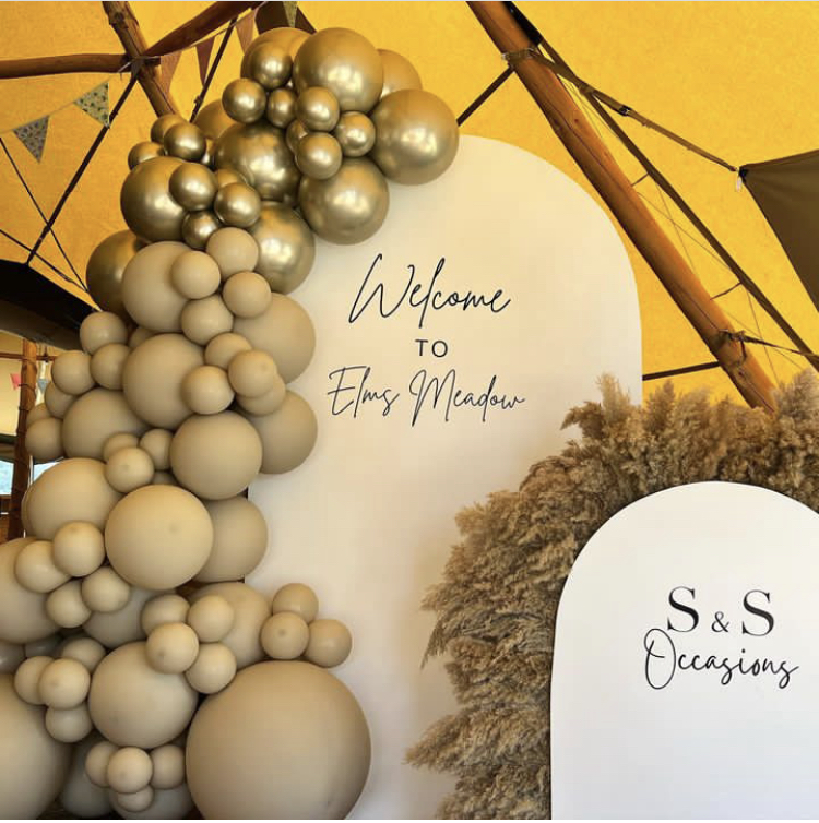 Looking for some bespoke balloons for your wedding at Elms Meadow? We’re really glad S &amp; S Occasions are joining us for our open day on 18th June!