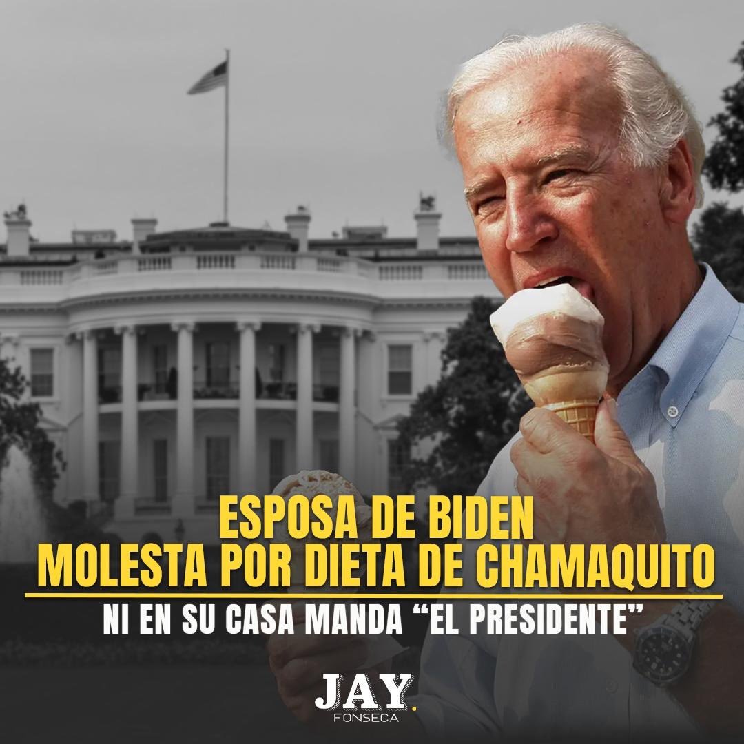 jayfonsecapr's tweet photo. REPORTAN QUE ESPOSA DE BIDEN ESTÁ MOLESTA - La primera dama trata de que el presidente coma más vegetales y pescado, pero el presidente siempre ordena pizza, pizza, galletas y sandwiches de mantequilla de maní y jalea. Según Axios cuando ella no está mirando el presidente pide mantecado y bizcocho. Trump fue criticado por comer de fast foods de tacos, pollo frito y hamburgers. ¿Crees que es importante cómo consume alimentos el presidente para dar ejemplo a la nación ante el aumento de obesidad infantil y condiciones vinculadas a la obesidad?