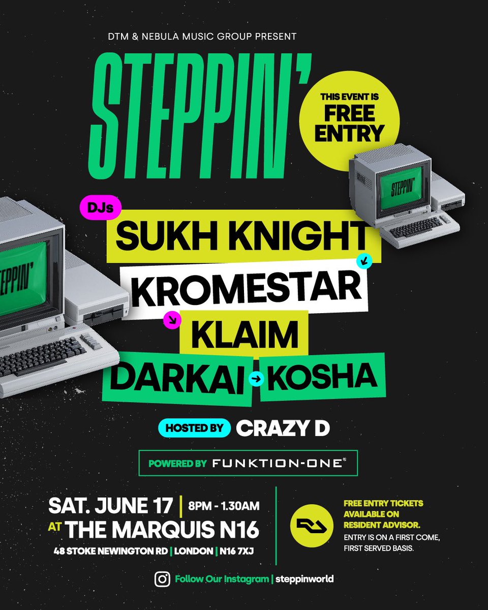 Come shake a leg with us at this FREE ENTRY event on June 17th at The Marquis N16, Stoke Newington in London. 8 till 1.30pm

<a href="/SukhKnight/">Sukh Knight</a>
<a href="/Kromestar7/">KROMESTAR</a>
<a href="/darkai_uk/">Darkai</a>
<a href="/McCrazyD/">Mc Crazy D</a>