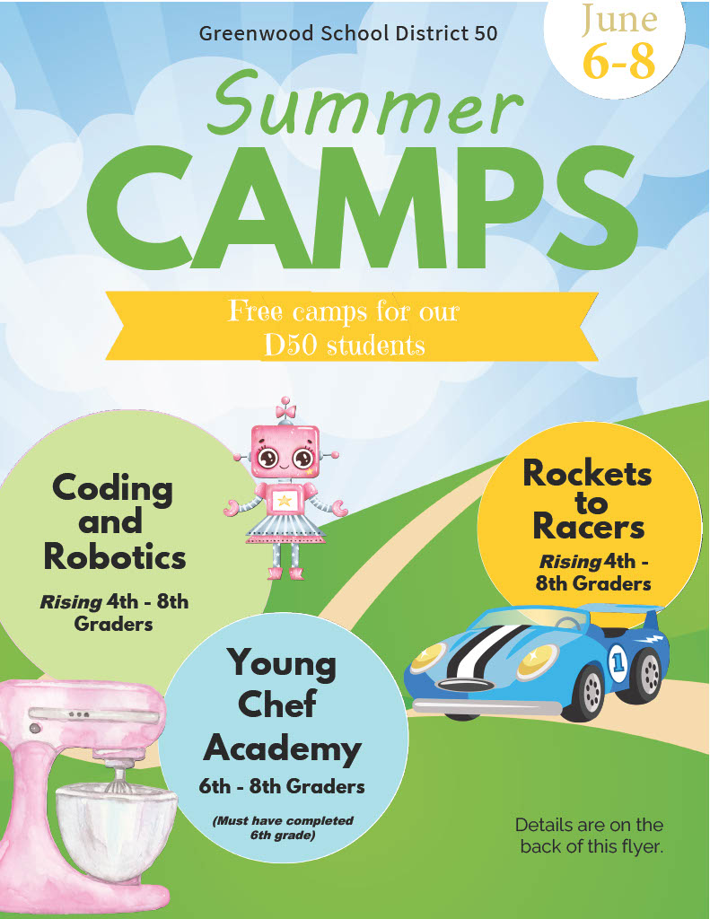 Culinary Arts camp still has open places!  Go to Gwd50.org to register.