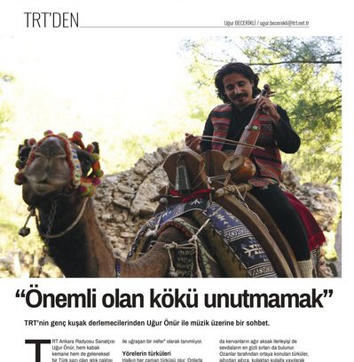 ugurbecerikli's tweet photo. Ses sanatçısı, kabak kemane virtüözü ve derlemeci Uğur Önür ile halk türkülerinin nasıl derlendiğine ilişkin röportajımız bu ayki TRT Vizyon’da. #turku #muzik #trtvizyon #derleme #roportaj #uguronur #ugurbecerikli #uğurbecerikli 🎶📰 @uguronur https://t.co/CM68vgUYWl