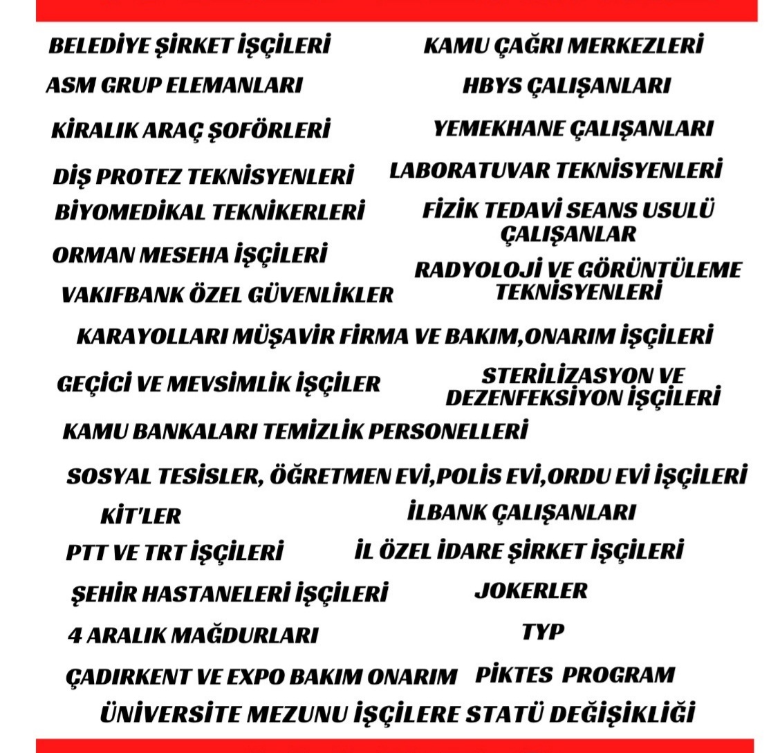 BelediyeŞirketİşçilerine,
Asm Grup Elemanlarına,
Sosyal Tesislere,KİT'lere %70'ETakılanlara VakıfbankGüvenliklere,
Karayollarına TYP #KADRO Üniversite Mezunu Kamu İşçilerine Statü değişikliği. <a href="/vedatbilgn/">Vedat Bilgin</a> 
#ŞirketDeğilNormKADRO
#AsmGrupElemanınaKadro