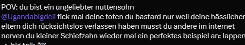Teexii1's tweet photo. @exiitfnbr @Ugandabigdeli ja sag ich auch wenn das dein ziel ist https://t.co/vyQbmVNtPW