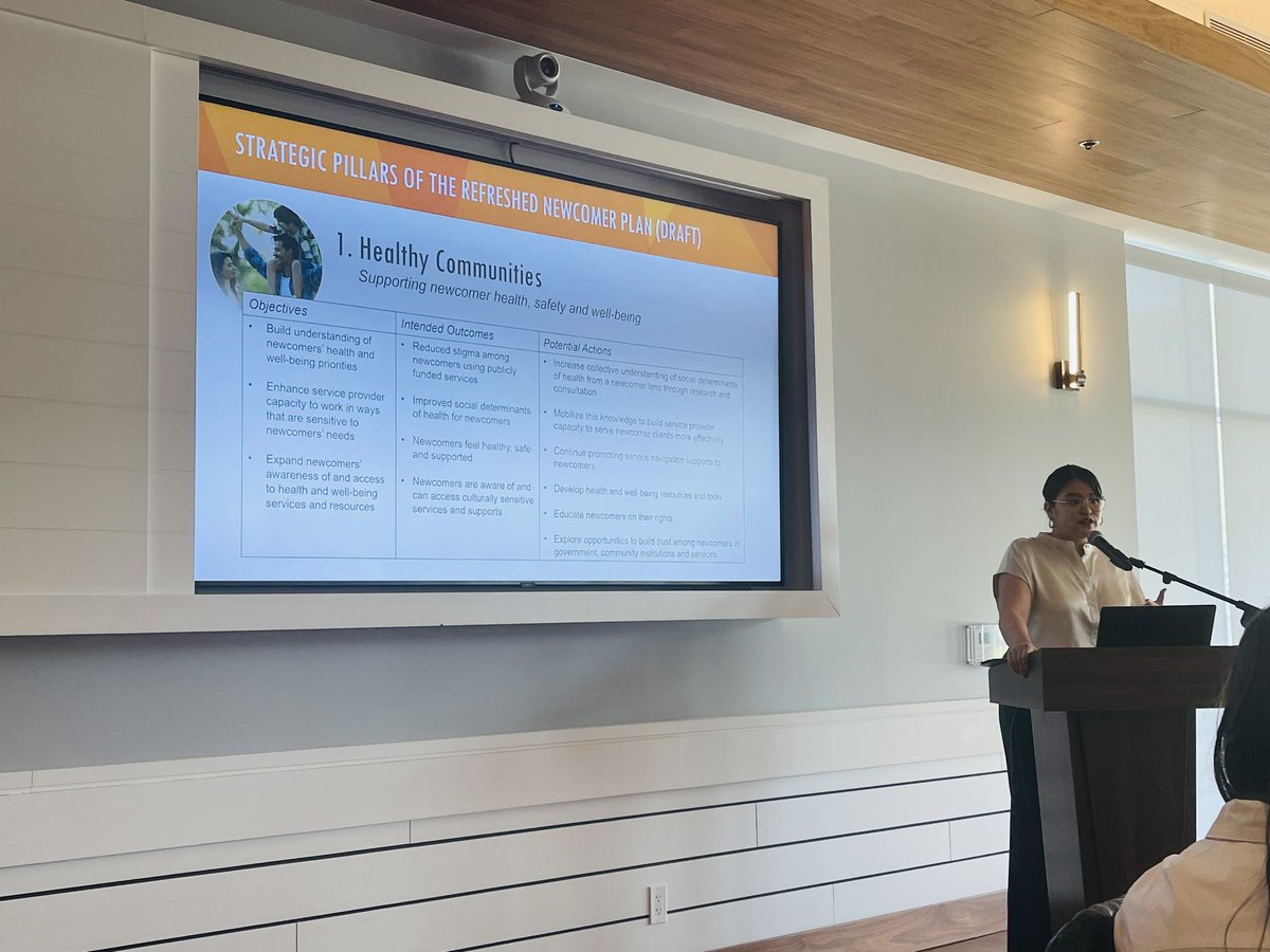 _JosephSilva's tweet photo. Lualhati Marcelino from our Local Immigration Partnership team updates on the framework for a refreshed plan for newcomer inclusion, recently approved by Council. The envisioned approach builds on social and economic integration and includes a new focus on health and well-being. https://t.co/AioUs2NL71