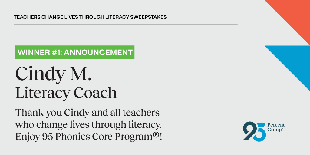 95percentgroup's tweet photo. Happy teacher appreciation week to all the hardworking teachers out there, including our first sweepstakes winner, Cindy M., a literacy coach in Illinois!
#thankateacher #teacherschangelives #teacherappreciation #teacherappreciationweek #95PhonicsCoreProgram #scienceofreading https://t.co/g3JAZvbZrM