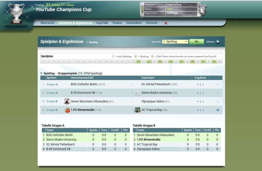 GermanChris74's tweet image. Morgen geht es endlich los.
Der (Twitter) Champions Cup geht in seine 2. Runde.

Leute, vergesst nicht die Stärkebegrenzung !!!
#OFM #OnlineFussballManager #Browsergame