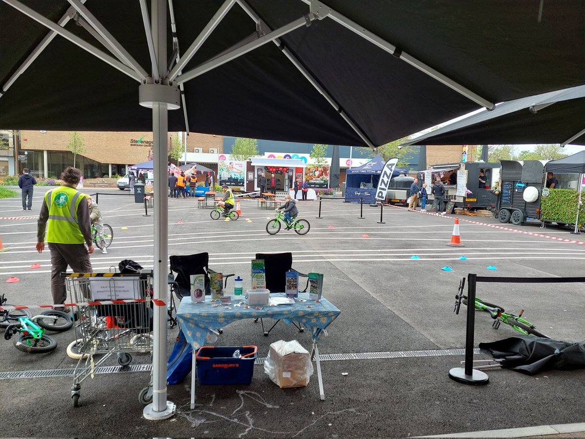 SGCyclingHub's tweet photo. We had a fabulous day the bikes were in use all afternoon. We had queues! At least 2 learned to ride. These photos don't do it justice, taken while we were quiet before the official start. #BeginnerBiking #FunSkills #cycling #happyStaff https://t.co/zFWF9a6siV