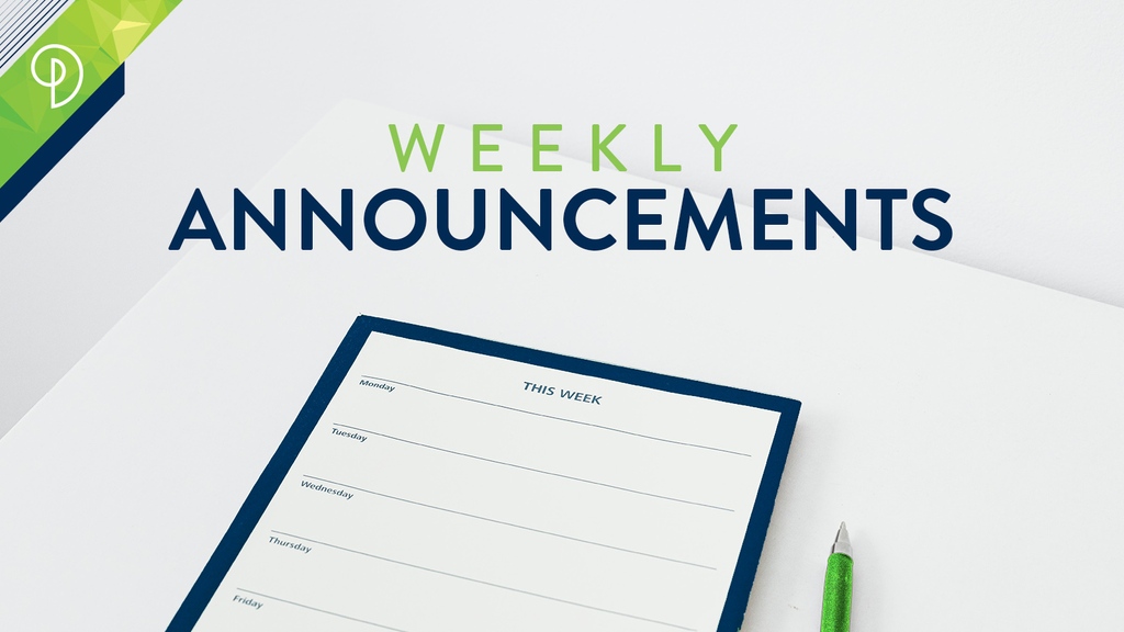 Here are your Video Announcements for the week of May 7.

youtu.be/vmwQRLdx3po