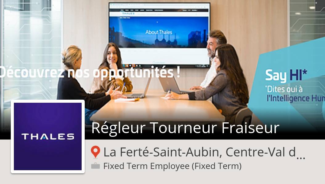 chlo_RH's tweet photo. Thales recherche un(e) Régleur  Tourneur Fraiseur, postulez dès maintenant! (#LaFertéSaintAubin) #job https://t.co/SrEFsxunWa https://t.co/6f3IwpYjqr