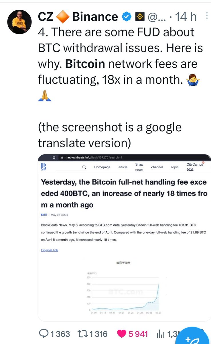 PinardFrancis's tweet photo. @DrProfitCrypto Pay attention to CZ. 4 https://t.co/J2iOh6ApSk