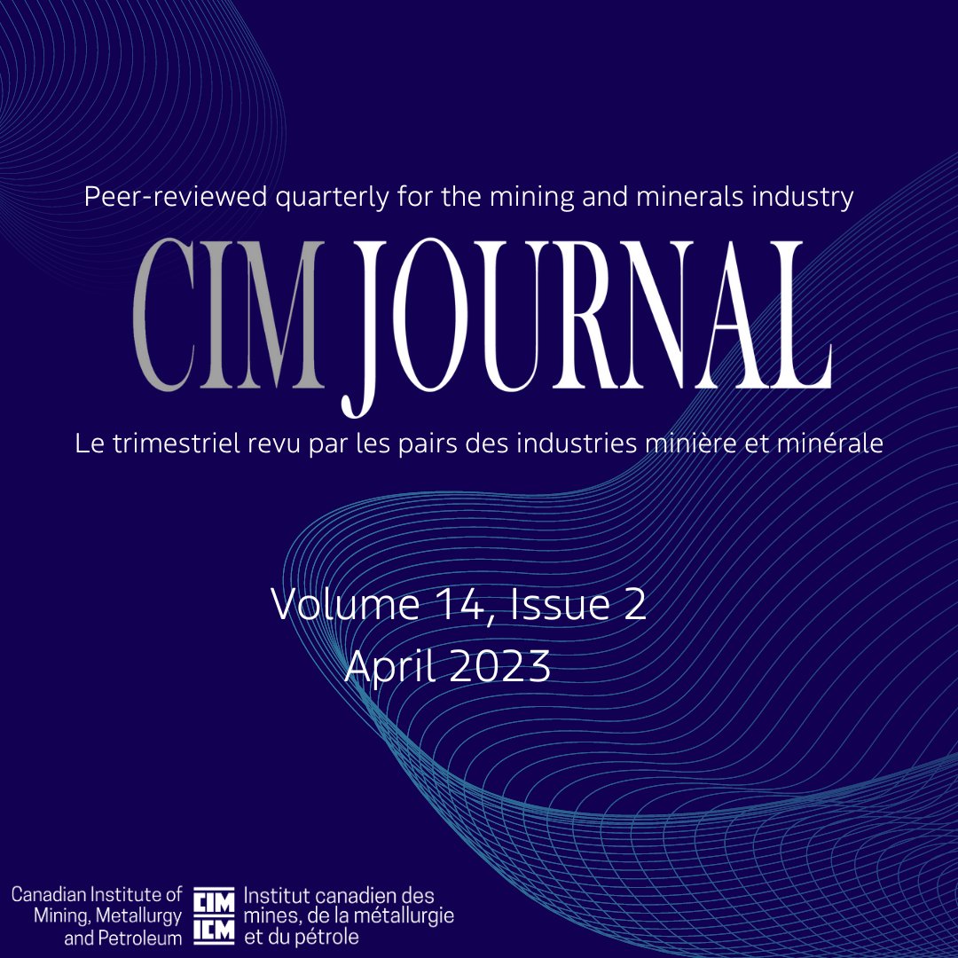 Volume 14, Issue 2 of CIM Journal is now available to read. 

Today's featured article is titled '“Reasonable prospects” in mineral resource estimation and reporting' (by R. Pressacco, L. Evans &amp; J. Postle).

Visit tandfonline.com to read the new issue.