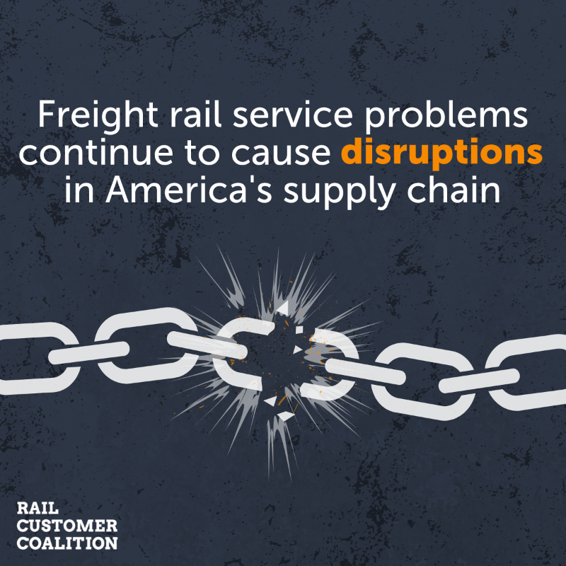 Image for the Tweet beginning: Freight rail problems continue to