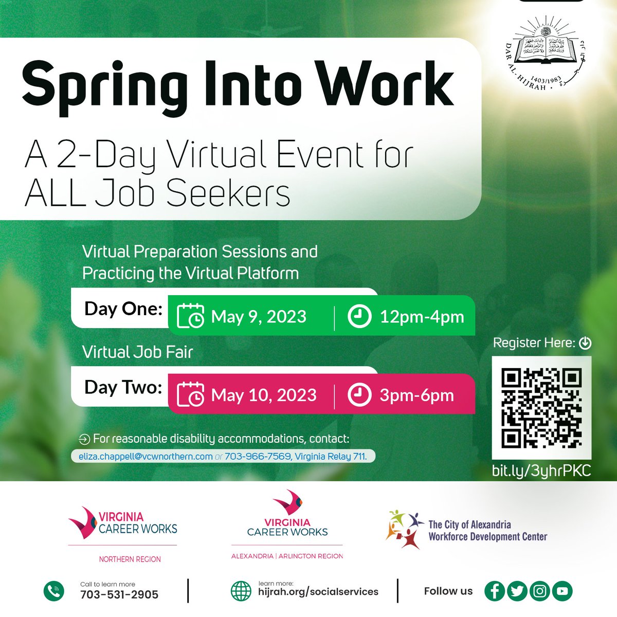 ArlEmploymentCt's tweet photo. Wednesday- SPRING INTO WORK Virtual Job Fair-Wed 5/10/23, 3-6pm; ONLINE &amp; FREE to ATTEND but you must register https://t.co/zHoosJGtZ7 @workcouncil #arlingtonva #arlemploymentctr #workforce #jobsinarlington #arlingtoncountyva #hiringnow #VIRTUALjobfair @workcouncil https://t.co/IGUZAjCS7c