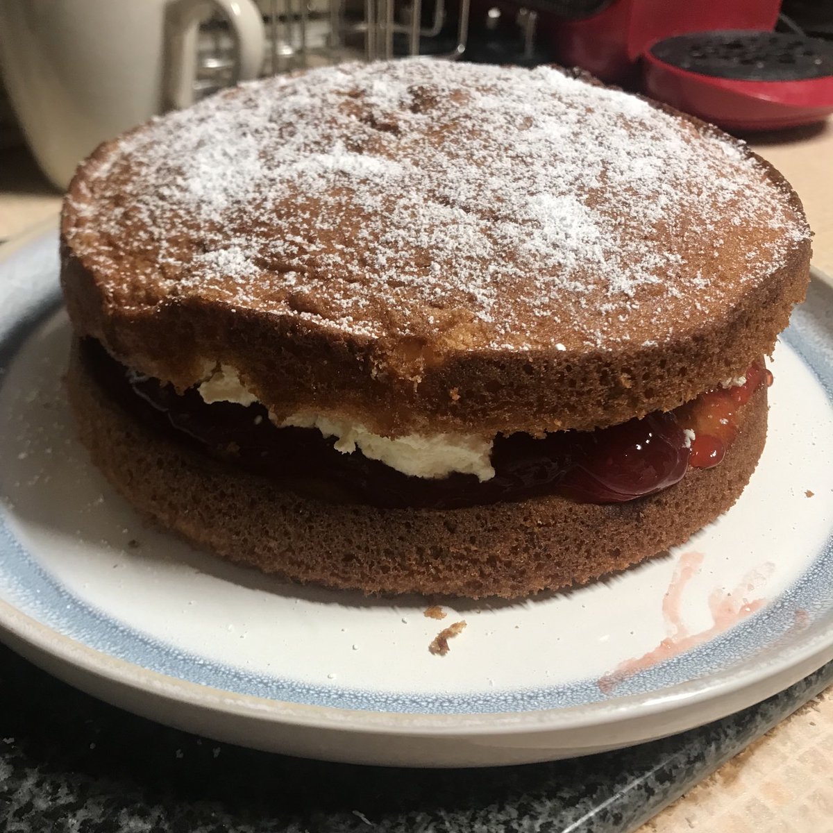 RichardTWatson's tweet photo. My final #Coronation contribution (didn’t fancy the quiche): a Vicky sponge! #MenWhoBake https://t.co/r8K03Xgrzb