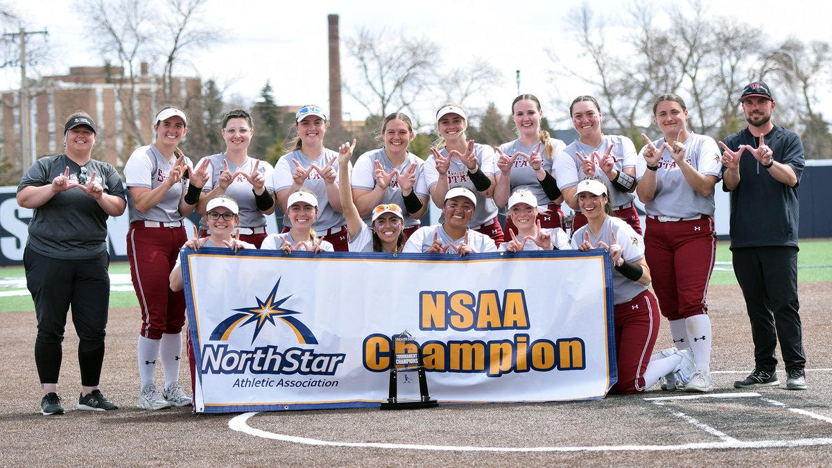 🏆 BACK-TO-BACK CHAMPS! 🏆

Valley City State Softball won the NSAA Tournament title for the second straight season after defeating Bellevue, 7-3! The Vikings advance to the NAIA National Tournament Opening Round on May 15-17. #VCSUVikingPride 🥎