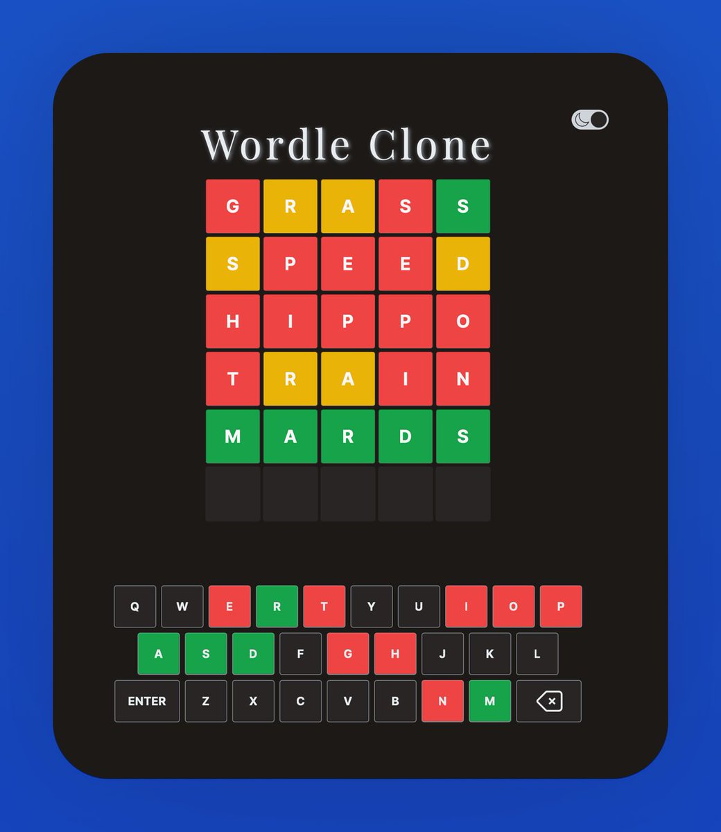 codingmarkus's tweet image. In the last few days, I built a wordle clone. The project was enjoyable yet demanding.

Take a look at the final result: quiet-biscochitos-eb8294.netlify.app

I&apos;d love to hear your thoughts! If you come across any bugs, kindly share them with me.

#buildinpublic #webdev