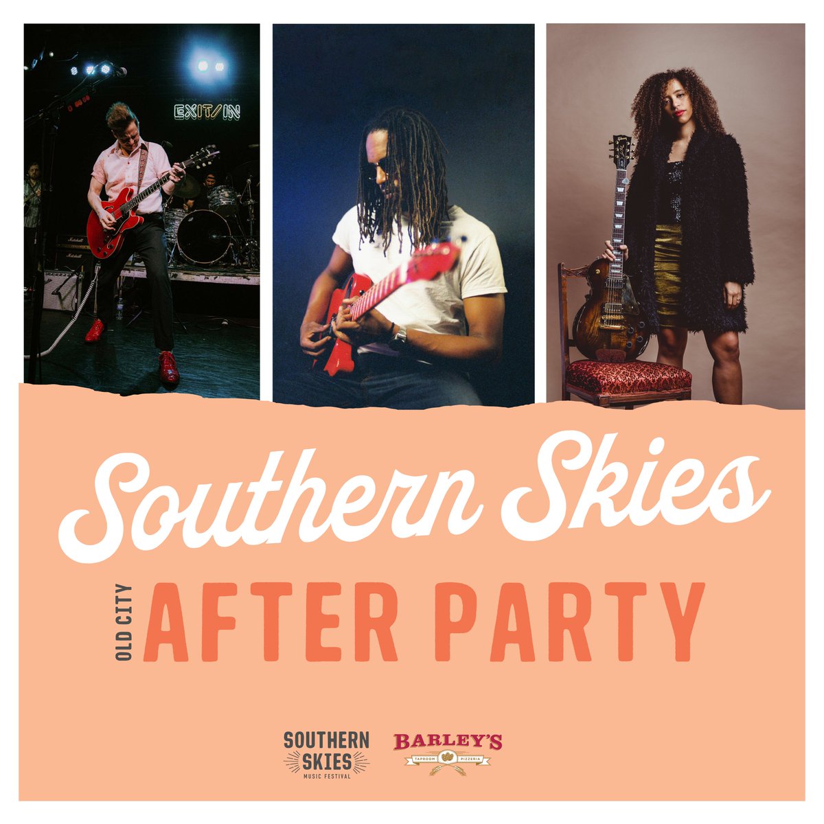 Did you know ⁉️ Your tickets to <a href="/southernskies_/">Southern Skies Music Festival</a> also include FREE access to 3️⃣ shows at Barleys! The Official #SouthernSkies Kickoff &amp; After Parties will feature <a href="/EGVines/">EG Vines</a> (Fri), <a href="/blackjoelewis/">Black Joe Lewis</a> (Sat), and <a href="/jackievenson/">Jackie Venson</a> (Sun) 🎸Get your tickets here → bit.ly/3aEsZDd