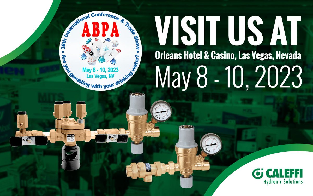 Caleffius's tweet image. Are you in Vegas today?

So are we!

Stop by The Orleans Hotel &amp;amp; Casino and let&apos;s talk backflow.

#ABPA #BackflowPrevention #WaterProtection