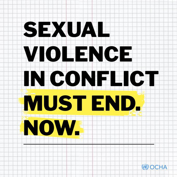 Besides fueling conflict, sexual violence also severely impacts the prospects for lasting peace.

Women and girls must be protected.

Abuse must be investigated.

And gender equality must be central to all efforts to protect &amp; assist people affected by conflict.