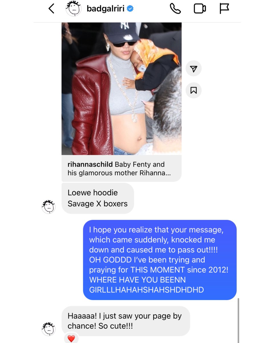 RIHANNA DMed me and told me the missing pieces her baby was wearing!!! So sharing about her baby doesn't bother her. 😩